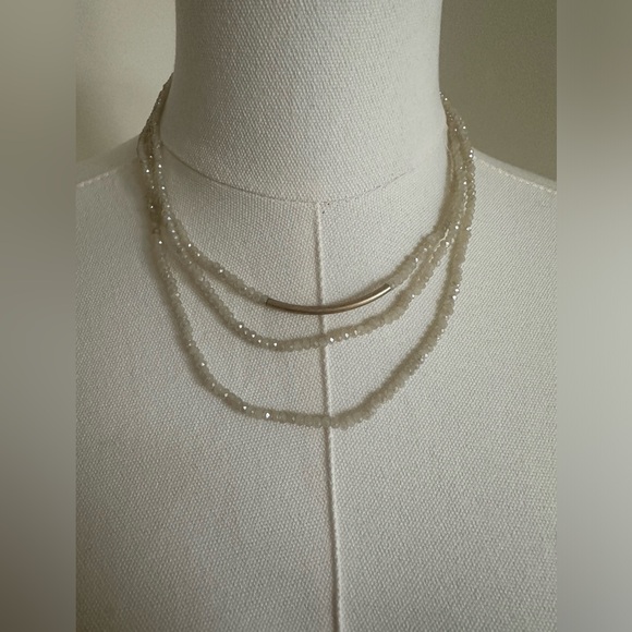 Jewelry - Beaded Necklace with Metal Embellishmemt